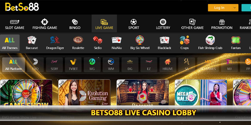 betso88 live casino lobby